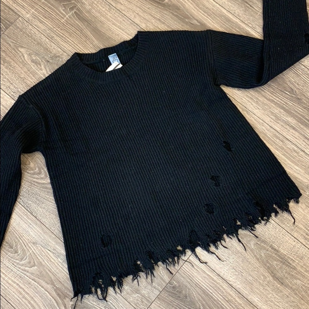NWT - Distressed Hemmed Sweater with intentional holes